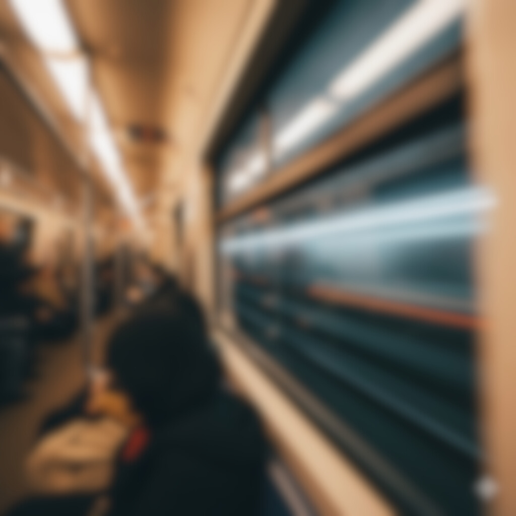 A blurry street scene